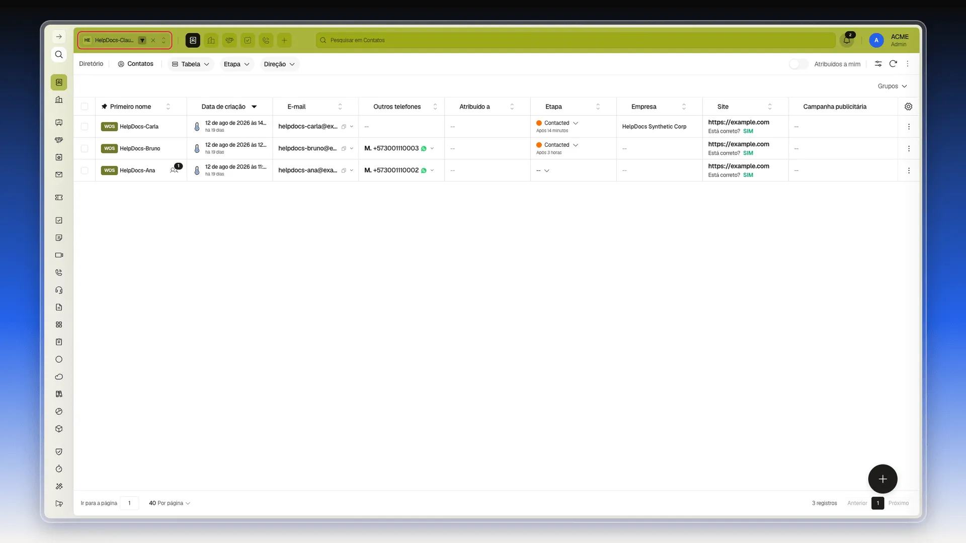 Barra superior colorida com a cor do workspace ativo, ao lado do ícone Apenas este espaço de trabalho e do botão para desmarcá-lo
