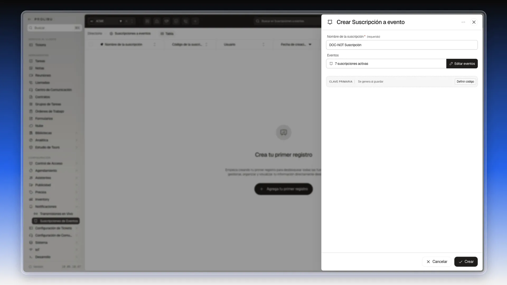 Panel de la suscripción con el nuevo total de suscripciones activas