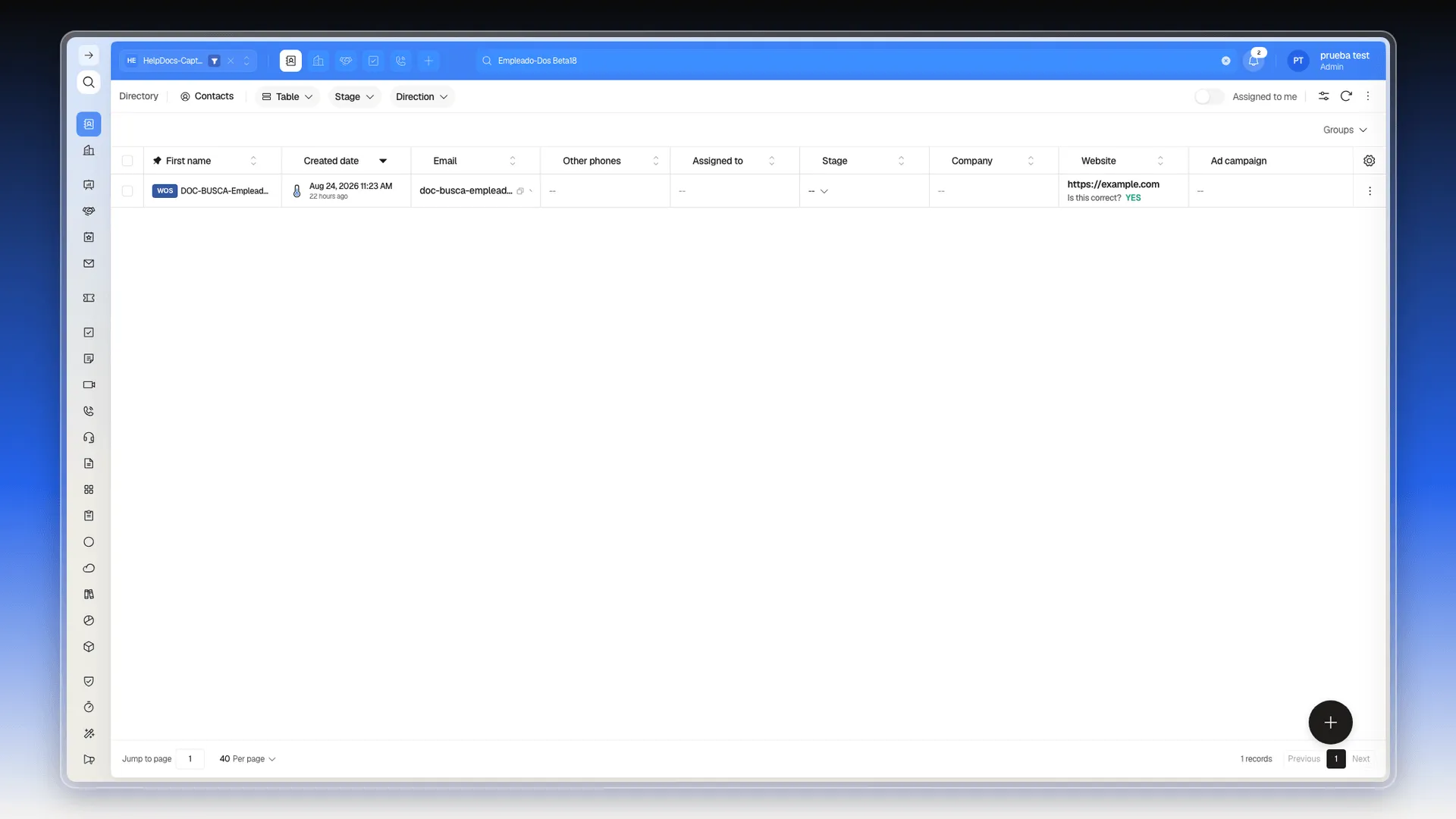 Searching two names separated by a space returns both matching contacts
