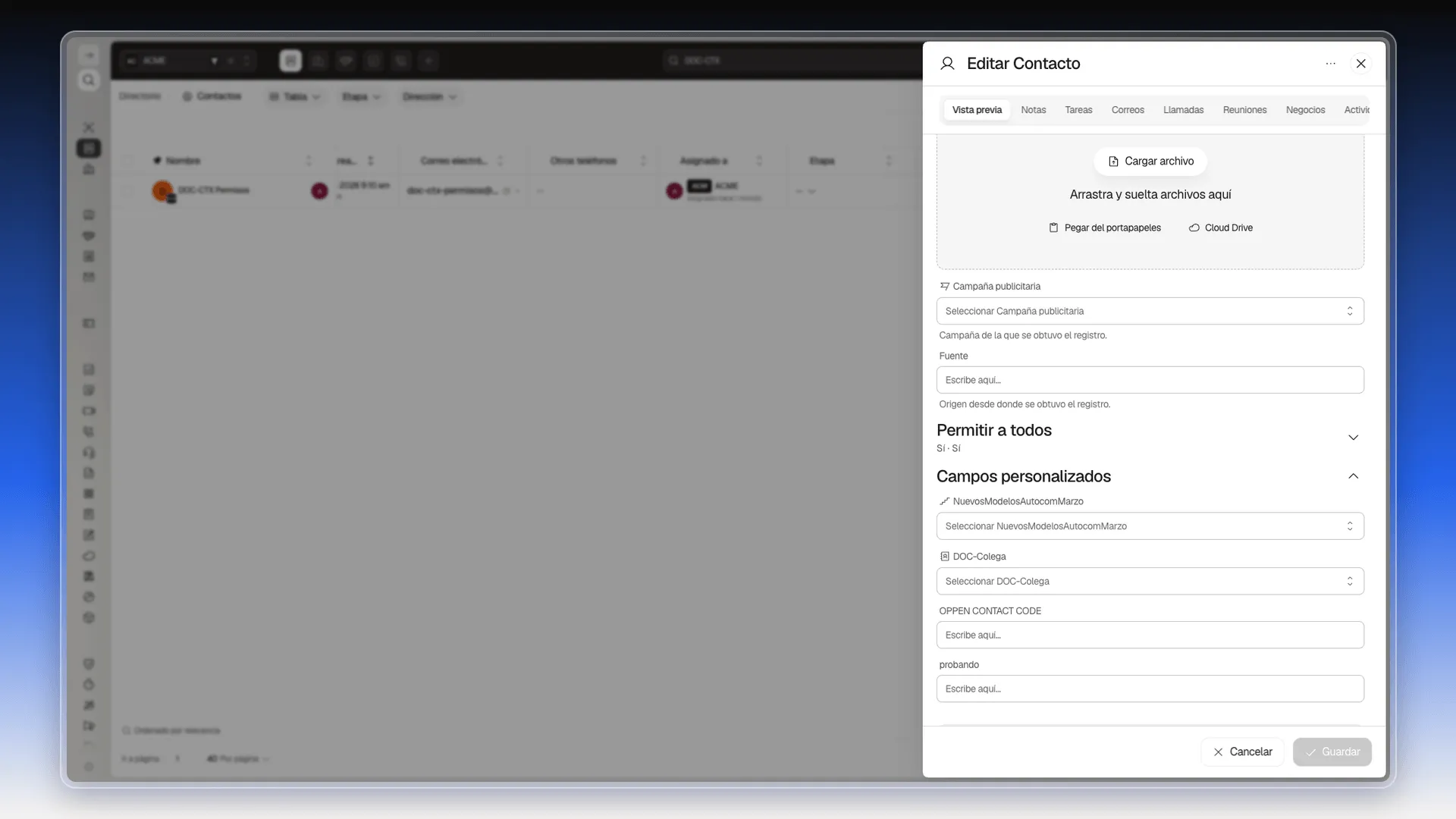 Sección Permitir a todos plegada con el resumen Sí · Sí después de la edición masiva